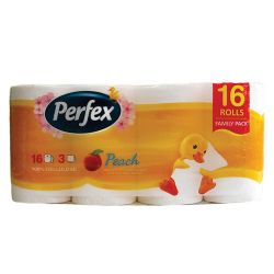 Тоалетна хартия PERFEX 16 броя, 3 пласта, праскова