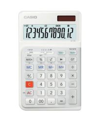 Настолен калкулатор Casio JE-12 E, ергономичен, Бял