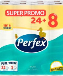 Тоалетна хартия Perfex 24+8 броя,3 пласта