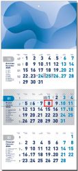 Стенен работен календар Шайн 3-секц, син