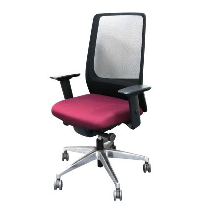 Ергономичен офис стол Interstuhl Aim 1S04, текстил, Synchronous механизъм, полиамидна основа, бордо, сглобена мостра