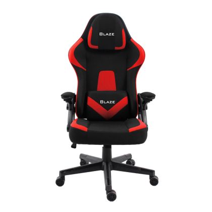 Геймърски стол RFG Blaze, текстил, Butterfly механизъм, полипропиленова основа, до 130 kg, черно-червен