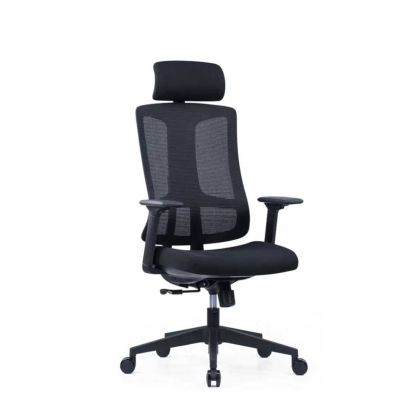 Ергономичен стол RFG Tech@Vision, дамаска и меш, Synchronous механизъм, до 130 kg, черен