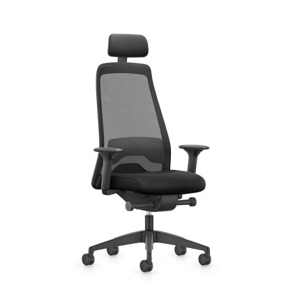 Ергономичен стол Interstuhl Every EV218, текстил, Synchronous механизъм, полиамидна основа, черен