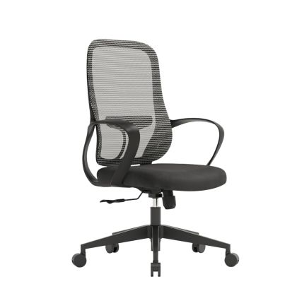 Работен стол RFG Mojito W, дамаска и меш, полиамидна основа, до 120 kg, сивa облегалка, черна седалка