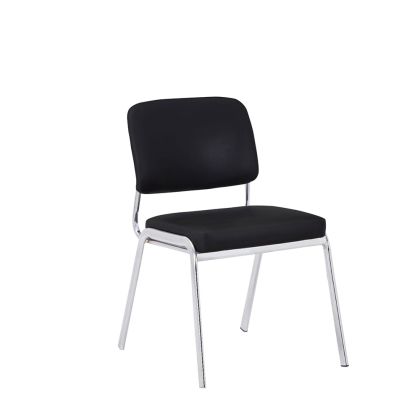 Посетителски стол RFG Slow M, екокожа, метална основа, до 120 kg, черен, 4 броя в комплект