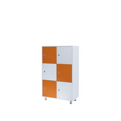 Шкаф RFG Dale, с 6 отделения, 800 х 400 х 1200 mm, ПДЧ, бяло-оранжев
