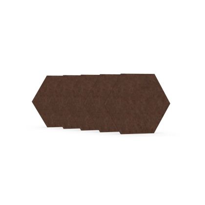 Акустично пано Narbutas Pet, шестоъгълник, 173 х 200 х 9 mm, PET филц, 5 броя, цвят кестен