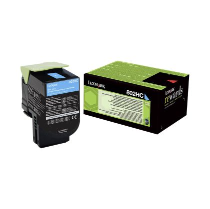 Оригинална тонер касета Lexmark 80C2HC0, 3000 страници/5%, Cyan