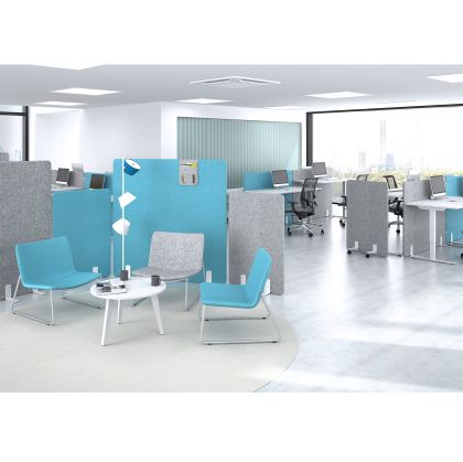 Шумоизолиращ преграден панел Narbutas Free Standing, свободностоящ, 800 x 36 x 1600 mm, дамаска Velito Presto светла мента, ПДЧ 16 mm