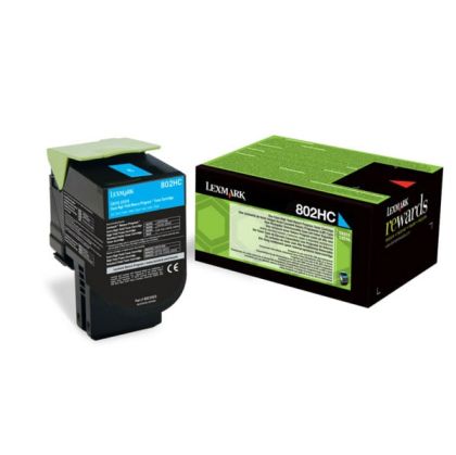 Оригинална тонер касета Lexmark 80C2HCE, 3000 страници/5%, Cyan