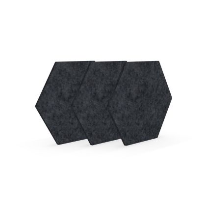 Акустично пано Narbutas Pet, шестоъгълник, 173 х 200 х 9 mm, PET филц, 3 броя, тъмносиво