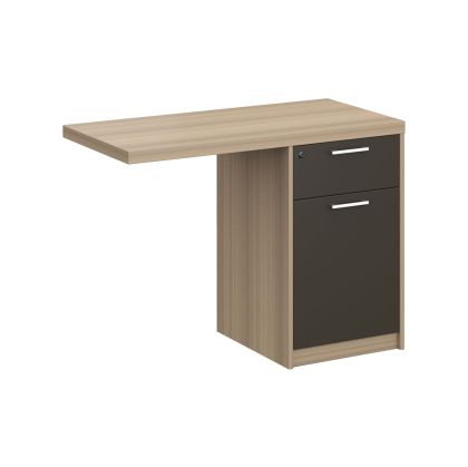 Помощен плот с контейнер RFG Milano, 1000 х 480 х 750 mm, ПДЧ, светъл дъб и тъмносиво