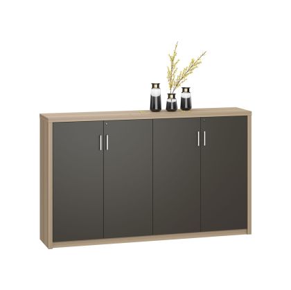 Шкаф RFG Milano, 2000 х 400 х 1200 mm, ПДЧ, светъл дъб и тъмносиво