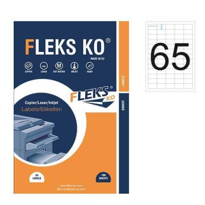 Етикет FLEKSKO 65 на лист