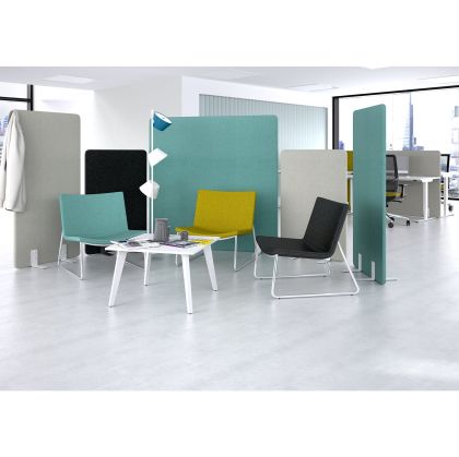 Шумоизолиращ преграден панел Narbutas Free Standing, свободностоящ, 800 x 36 x 1200 mm, дамаска Velito Presto светла мента, ПДЧ 16 mm