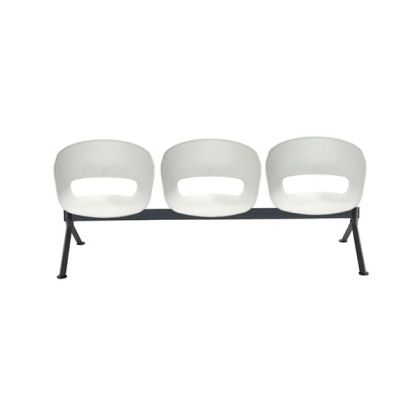 Посетителска пейка RFG Simon X White, с 3 места, полипропилен, метална основа