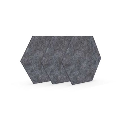 Акустично пано Narbutas Pet, шестоъгълник, 173 х 200 х 9 mm, PET филц, 3 броя, сиво