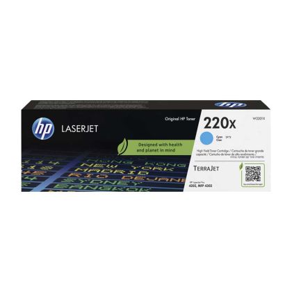 Оригинална тонер касета HP 220X, W2201X, LJ PRO 4202/4302, 5500 страници/5%, Cyan