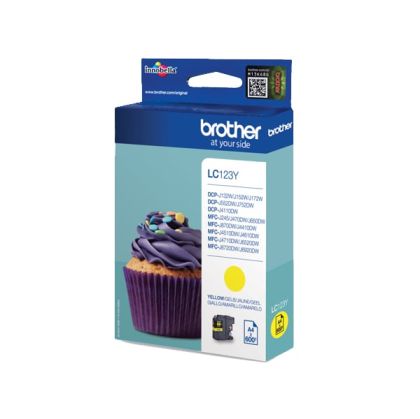 Оригинален патрон Brother LC123, 600 страници/5%, Yellow