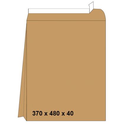 Плик 370/480/40 кафяв с дъно