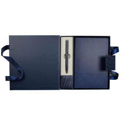 Office 1 Комплект тефтер и химикалка Matrix Blue, в кутия, сини