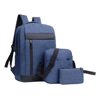 Office 1 Комплект раница за лаптоп, чанта и несесер Casablanca, 3 в 1, полиестер, сини