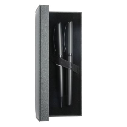 Office 1 Комплект химикалка и ролер Rush, метални, черни