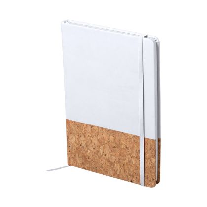 Office 1 Тефтер Amsterdam Cork&Pu, А5, с ластик, 80 листа, бял