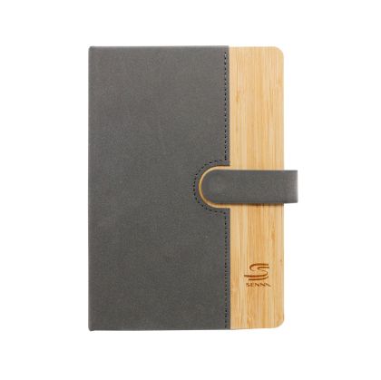 Office 1 Бележник, А5, магнитно закопчаване, PU кожа и бамбук, 80 листа
