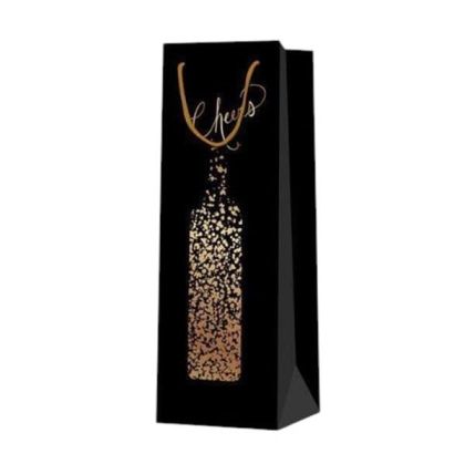 Торбичка за вино Cheers, бутилка, 12 х 35 х 9 cm, черна