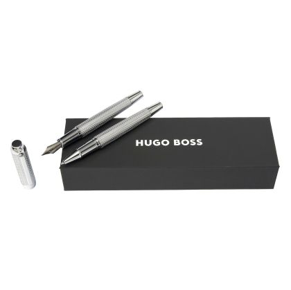Hugo Boss Комплект писалка и ролер Elemental, в кутия, сребристи