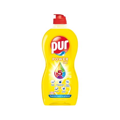 Препарат за миене на съдове Pur Duo Power, лимон, 450 ml