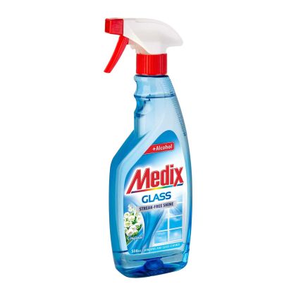 Препарат за почистване на стъкла Medix Original, с помпа, 500 ml, син