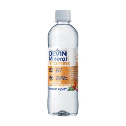 Devin Функционална вода Минерали & Витамини, праскова и тропически плодове, 425 ml