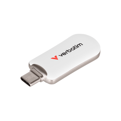 USB флаш памет Verbatim Plectra, 128 GB, USB Type-C 3.2, бяла