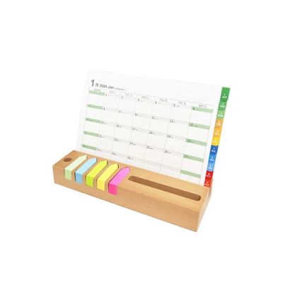 Office 1 Поставка Green, с календар и листчета, бамбукова, 21 х 7 cm