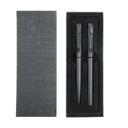 Office 1 Комплект химикалка и ролер Caligo, метални, черни