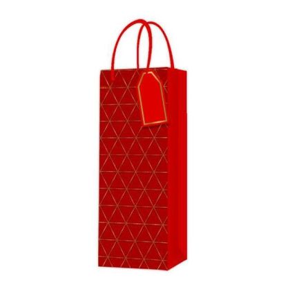 Торбичка за вино, дизайн 4, 12 х 35 х 9 cm, червена