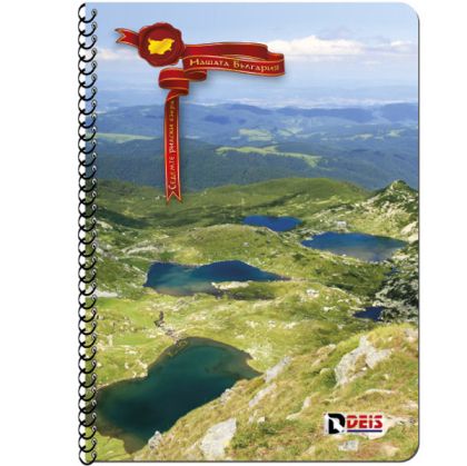 Тетрадка A4 DEIS, малки квадратчета, спирала, 80л.