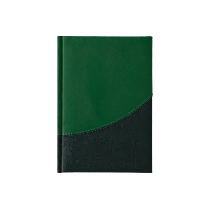Календар-бележник Престиж, с дати, А5, зелен/тъмнозелен