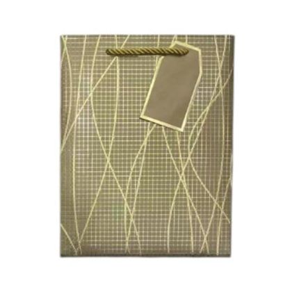 Подаръчна торбичка, вълни, 26 х 32 х 10 cm, златиста