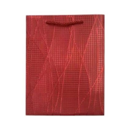 Подаръчна торбичка, вълни, 26 х 32 х 10 cm, червена