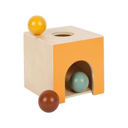 Small Foot Кутия Монтесори, дървена, с цветни топчета