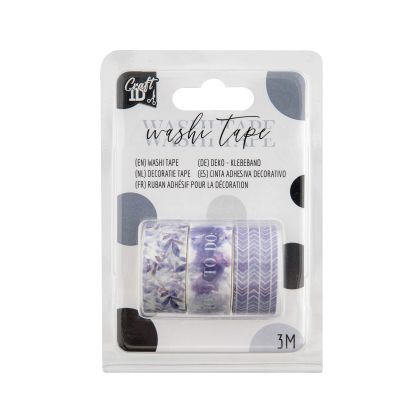 Craft ID Тиксо, с мотиви за декорация, дължина 3 m, 3 броя, лилаво