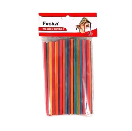 Foska Пръчици за декорация, дървени, цветни, 100 броя