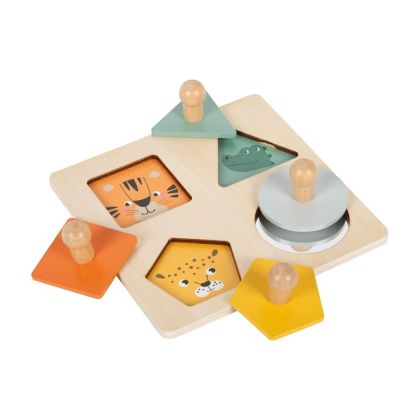 Small Foot Пъзел Монтесори - форми, животни и огледало