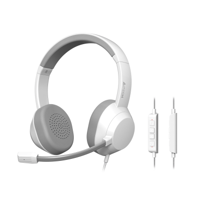 A4Tech Слушалки Fstyler FH150U, USB, с микрофон, бели