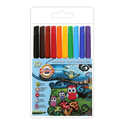 Флумастери KOH-I-NOOR Бухалчета 10 цвята