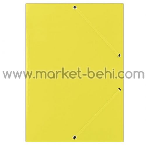 Папка картонена с ластик Donau 3 капака Жълт